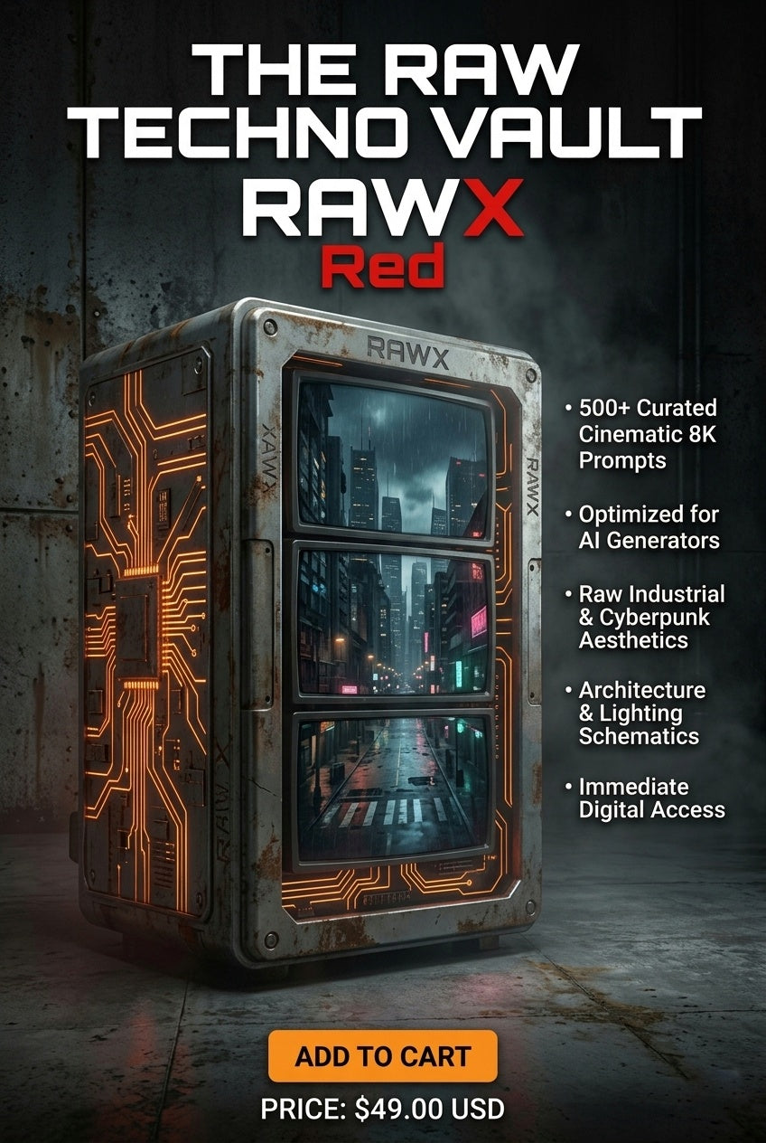 The Raw Techno Vault: 8K Cinematic Prompt Architecture